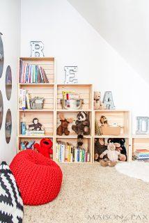 cameretta con libreria