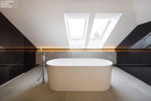 bagno con finestre da tetto