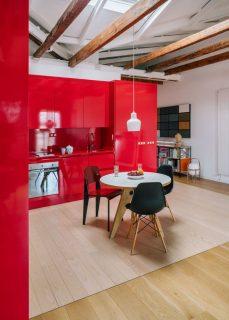 sala da pranzo e tetto con tende