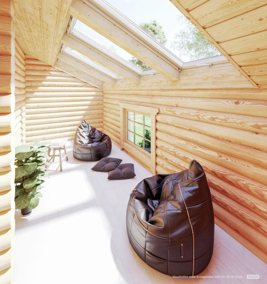 tetto in legno con perline