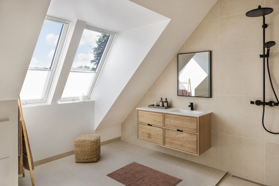 bagno con tende