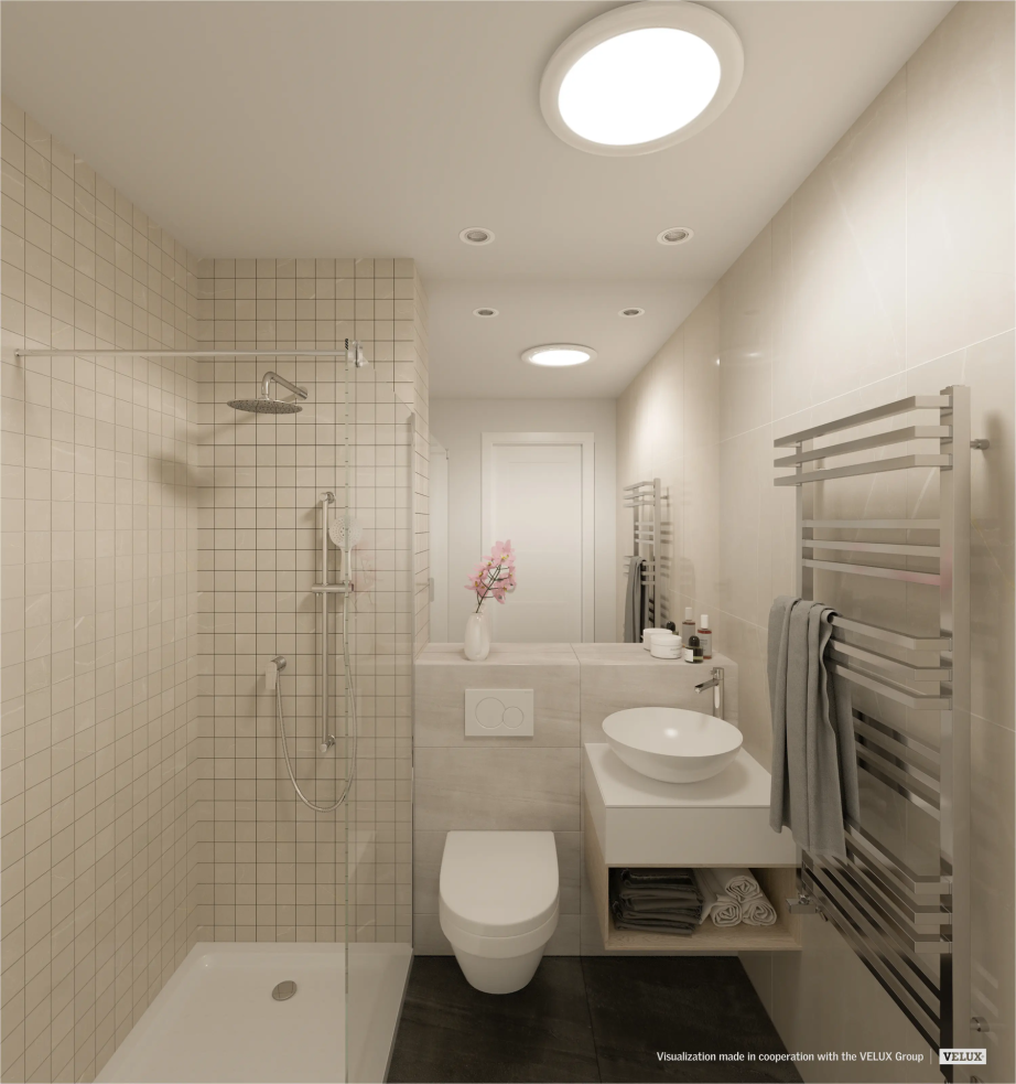 bagno cieco con tunnel solare